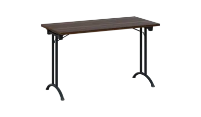 SLA 125 lak skládací jednací stůl 1250x600, deska 25 mm, podnož černý lak, deska ořech královský